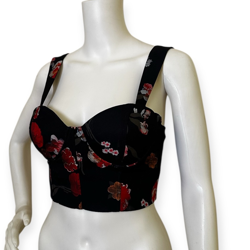 Floral Black Tank Top